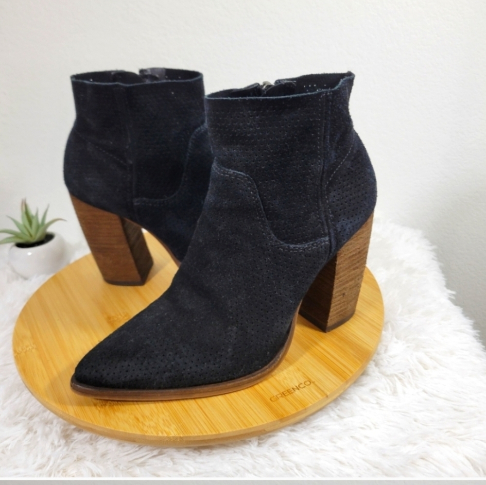 Vince Camuto Cava Black Suede Ankle Boots